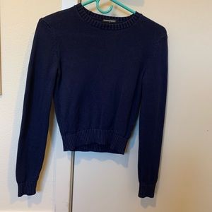 American Apparel Navy Blue Knit Cropped Sweater